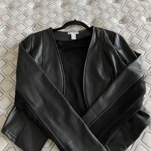leather and velvet jacket